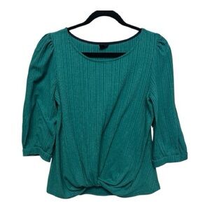 W5 Teal Blouse with Pleated Design Size Small